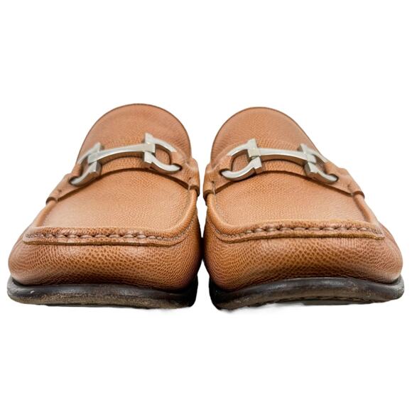Salvatore Ferragamo Grandioso 2 Gancini Bit Leather Loafers Brown Size 11.5 EEE - Picture 5 of 13